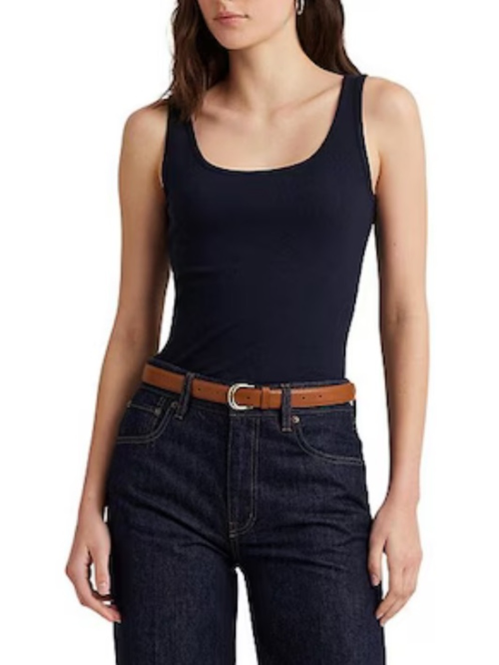 LAUREN Ralph Lauren Ribbed Scoop Neck Tank Top